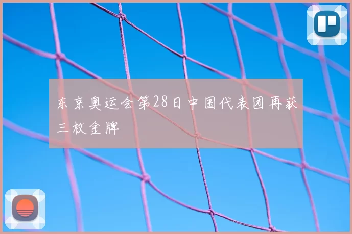 东京奥运会第28日中国代表团再获三枚金牌
